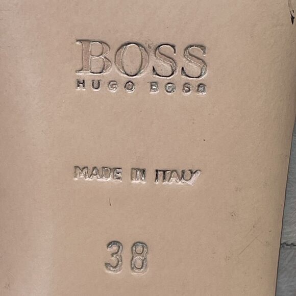 Hugo Boss Heels Italy Sz 38 EU/7.5 US Gray Reptile Leather Peep Toe Pump Shoes - Picture 12 of 13